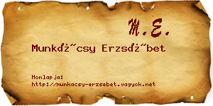 Munkácsy Erzsébet névjegykártya